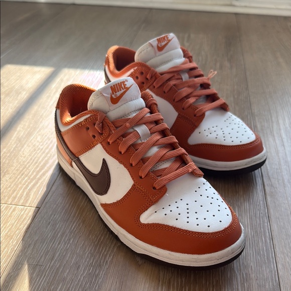 Nike Shoes - Nike Orange and White Dunk Low Sneakers